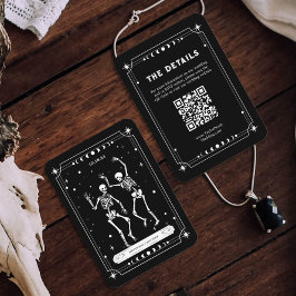 SkelettHalloween-Hochzeitdetails Qr-Code Begleitkarte