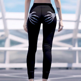 Skeletthand auf Hintern Funny Halloween Black Leggings