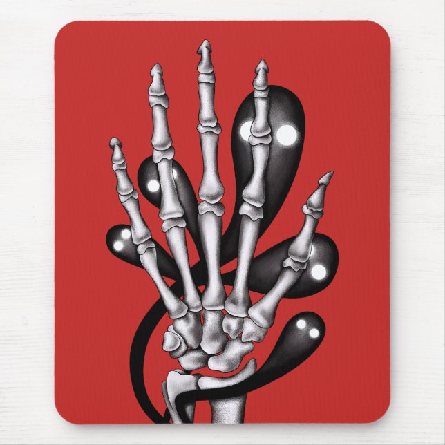 Skeletthand mit Geistern Mousepad (Vorne)