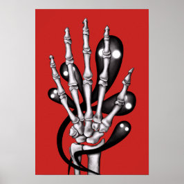 Skeletthand mit Geistern Poster