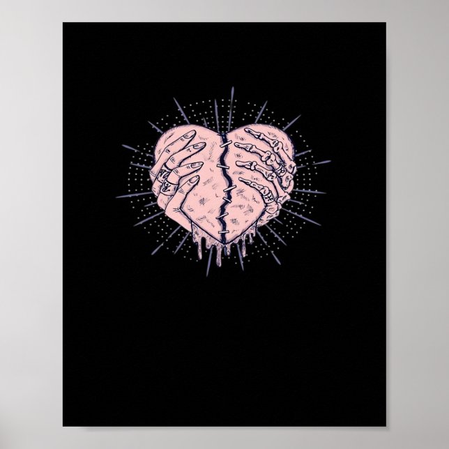 Skeletthand mit Herz-Klassik Poster (Vorne)