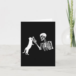 Skeletthand Playing Cat Funny Halloween Kostüm Karte
