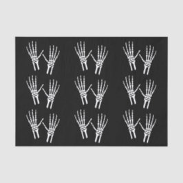 Skeletthand-Silhouetten auf schwarzem Halloween Seidenpapier