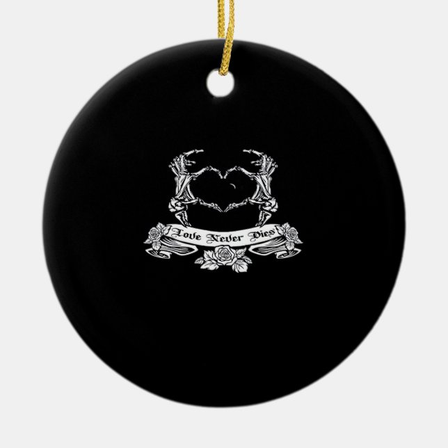 Skeletthanddesign Keramik Ornament (Vorne)