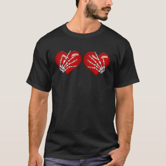 Skeletthände übergeben Herzen Schönes Grafik für M T-Shirt