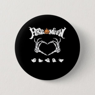 Skeletthandschuh mit Halloween-Design Button