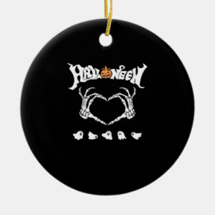 Skeletthandschuh mit Halloween-Design Keramik Ornament