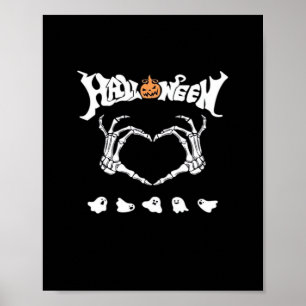 Skeletthandschuh mit Halloween-Design Poster