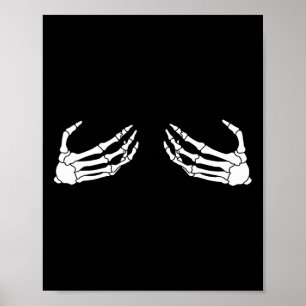 Skeletthandschuh Sonnenbrille Halloween-Kostümvorh Poster