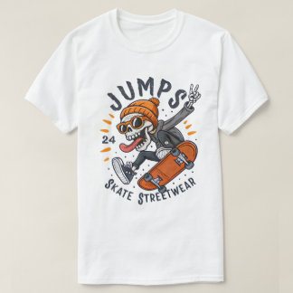 Skeletthandschuhdesign für Jumps Skateboard Street T-Shirt