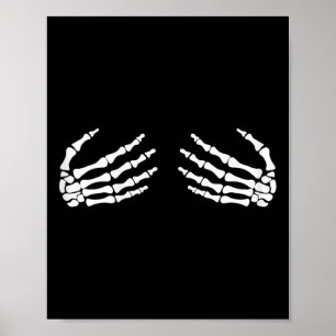 Skeletthandschuhe auf Brustkorb - Hexengeschenk Poster