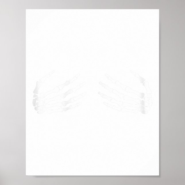 Skeletthandschuhe auf Brustkorb - Hexengeschenk Poster (Vorne)