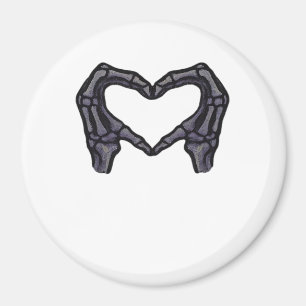 Skeletthandschuhe, die ein Herz bilden Magnet