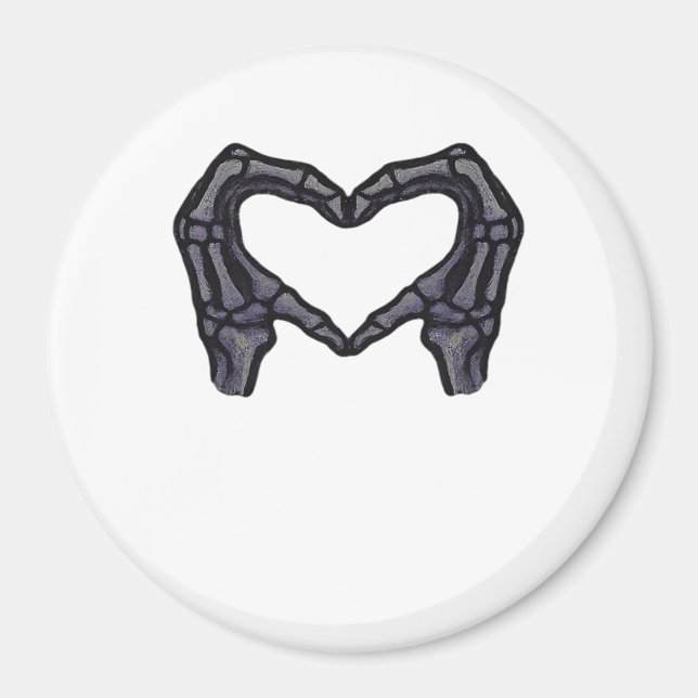 Skeletthandschuhe, die ein Herz bilden Magnet (Vorne)