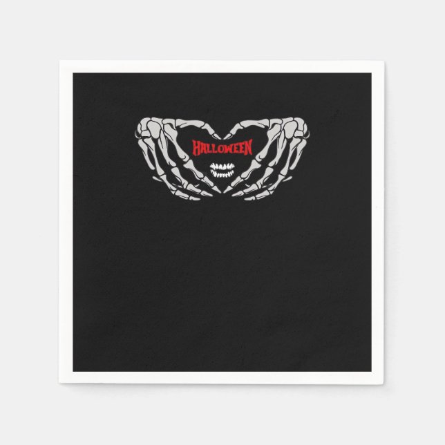 Skeletthandschuhe falten sich in einem Herzen. Fun Serviette (Vorderseite)