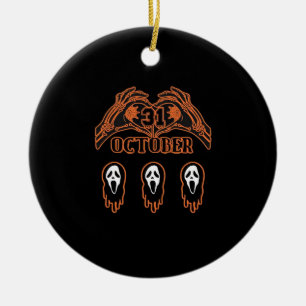Skeletthandschuhe für klassisches Halloween Keramik Ornament