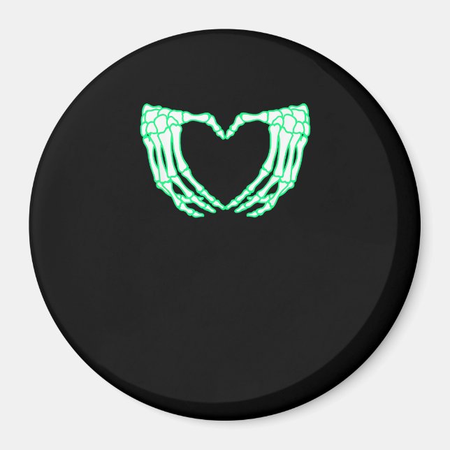 Skeletthandschuhe, Herz, Halloween-Kostüm Magnet (Vorne)