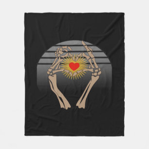 Skeletthandschuhe machen ein Herz Classic Fleecedecke