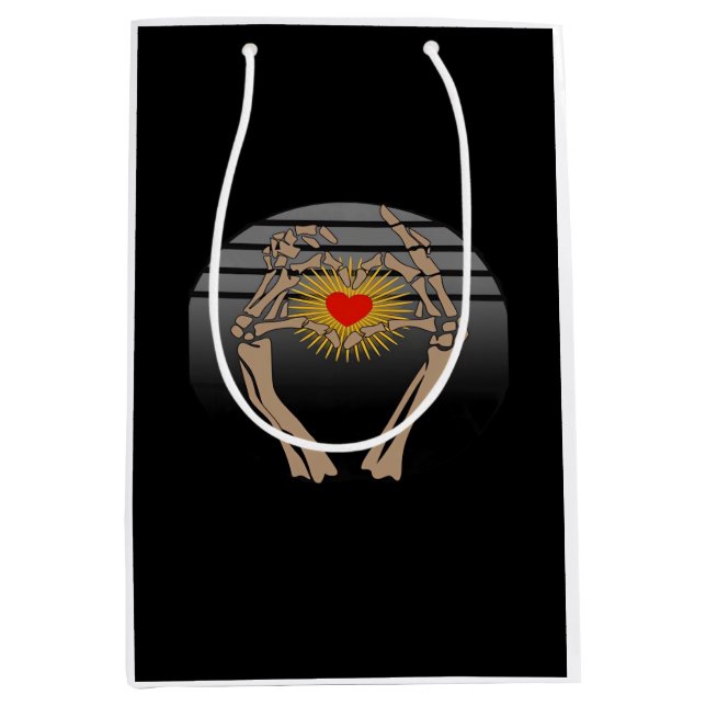 Skeletthandschuhe machen ein Herz Classic Mittlere Geschenktüte (Vorderseite)