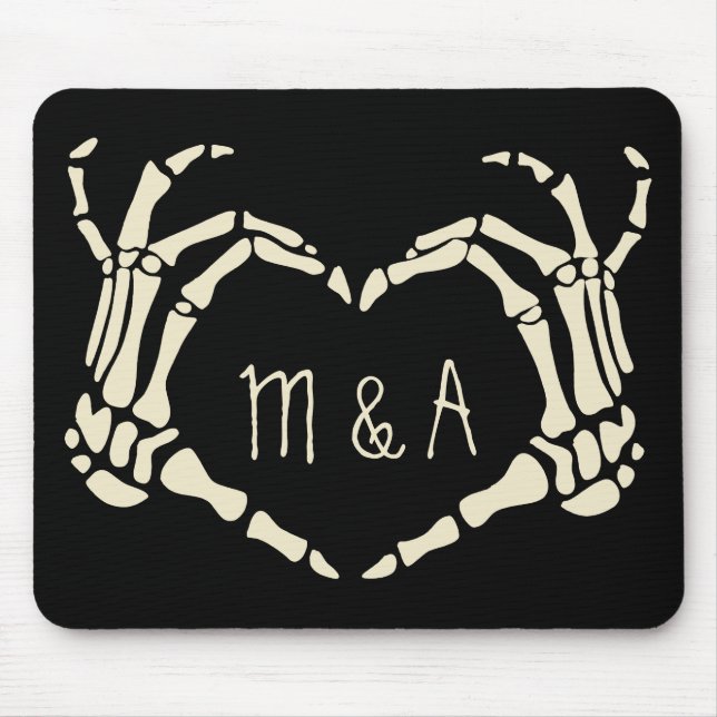 Skeletthandschuhe Personalisierte Gothart Form Mousepad (Vorne)