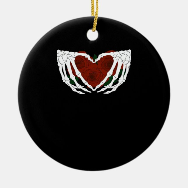 Skelettherz Keramik Ornament (Vorne)