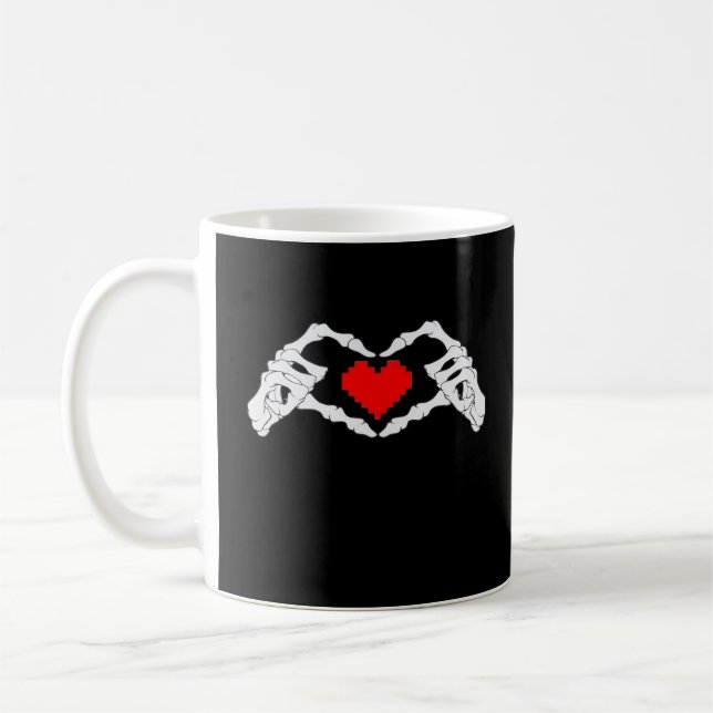 Skelettherz und -handgewähr kaffeetasse (Links)