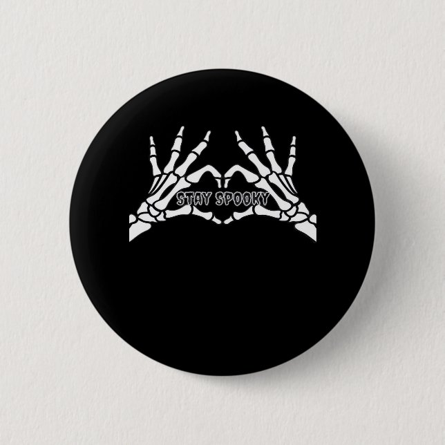 Skelettherz und Handschuhe Klassisches Design Button (Vorderseite)