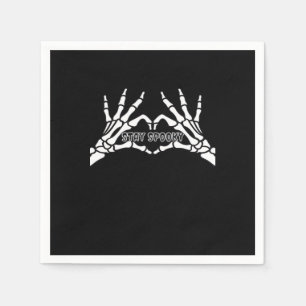 Skelettherz und Handschuhe Klassisches Design Serviette