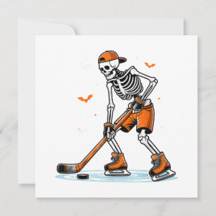 Skeletti Eishockey Halloween Boys Funny Halloween Dankeskarte