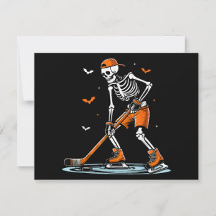 Skeletti Eishockey Halloween Boys Funny Halloween Feiertagskarte