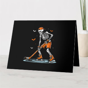 Skeletti Eishockey Halloween Boys Funny Halloween Karte