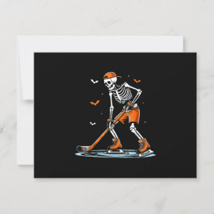 Skeletti Eishockey Halloween Boys Funny Halloween RSVP Karte