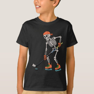 Skeletti Eishockey Halloween Kostüm Männer Jungen  T-Shirt