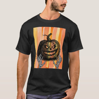Skelettierte Hände greifen nach einem unheimlichen T-Shirt