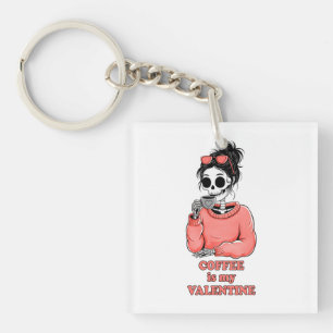 Skelettkaffee ist mein Valentiner Funny Valentine Schlüsselanhänger