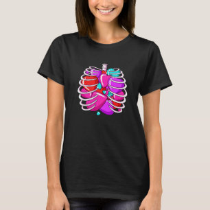 Skelettkäfig Herzerkrankung Valentinstag Niedliche T-Shirt