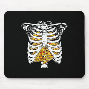 Skelettkäfig mit Pizzas glücklicher Halloween-Tag Mousepad