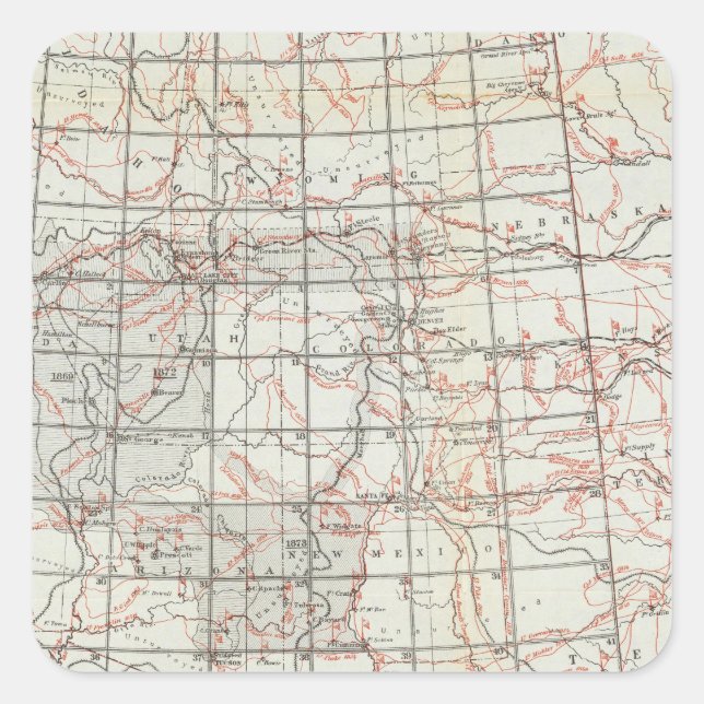 Skelettkarte Quadratischer Aufkleber (Vorderseite)