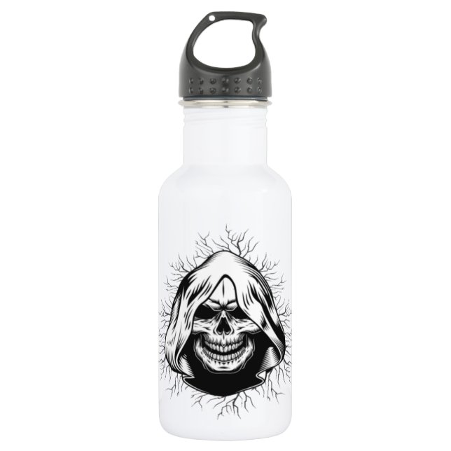 Skelettkeule Halloween Wasserflasche (Vorderseite)