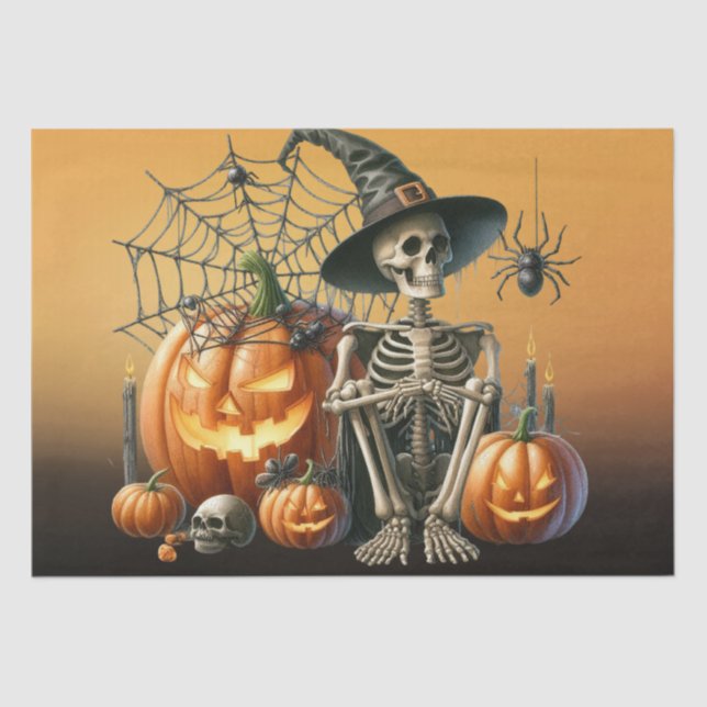 Skelettkins Halloween-Tissue Paper Seidenpapier (Vorderseite)