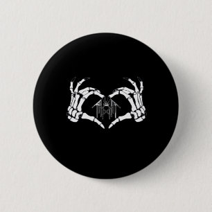Skelettknochen-Herz-Hände Button