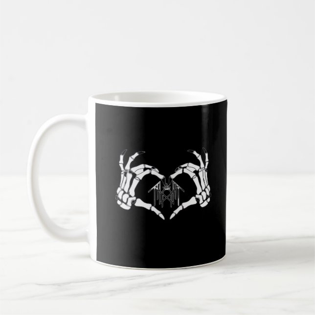 Skelettknochen-Herz-Hände Kaffeetasse (Links)