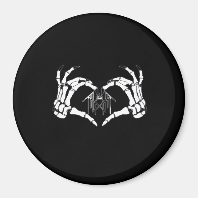 Skelettknochen-Herz-Hände Magnet (Vorne)