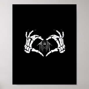Skelettknochen-Herz-Hände Poster