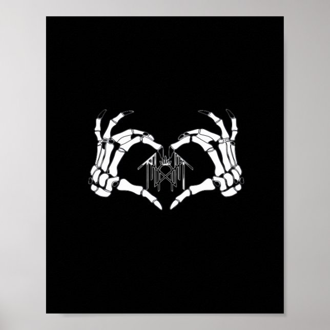 Skelettknochen-Herz-Hände Poster (Vorne)