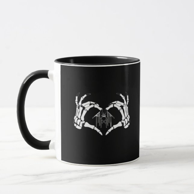 Skelettknochen-Herz-Hände Tasse (Links)