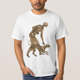 Skelettkunst Mensch und Hund Anatomie menschlicher T-Shirt