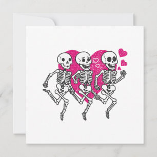 Skelettläufer-Geschenkkissen, Valentinstag-Geschen Feiertagskarte