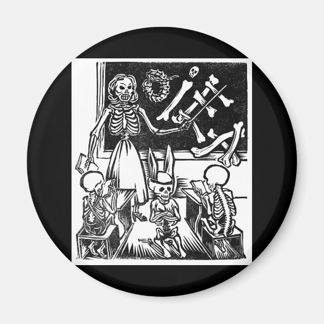 Skelettlehrer und Schüler "Tag der Toten" Magnet (Vorne)