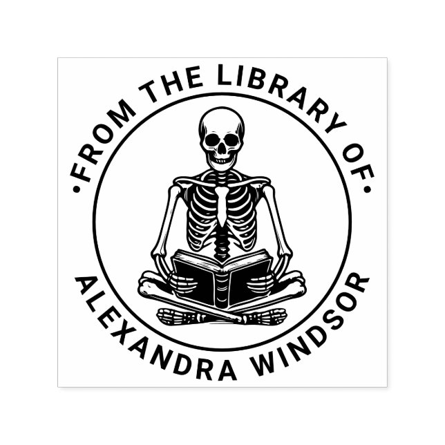 Skelettlesen #3 Bibliotheksname Permastempel (Design)